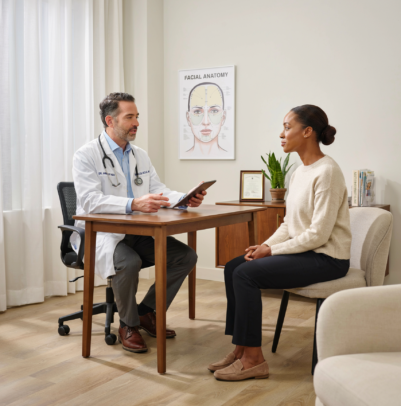 facial fat transfer discussion with a doctor